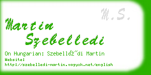 martin szebelledi business card